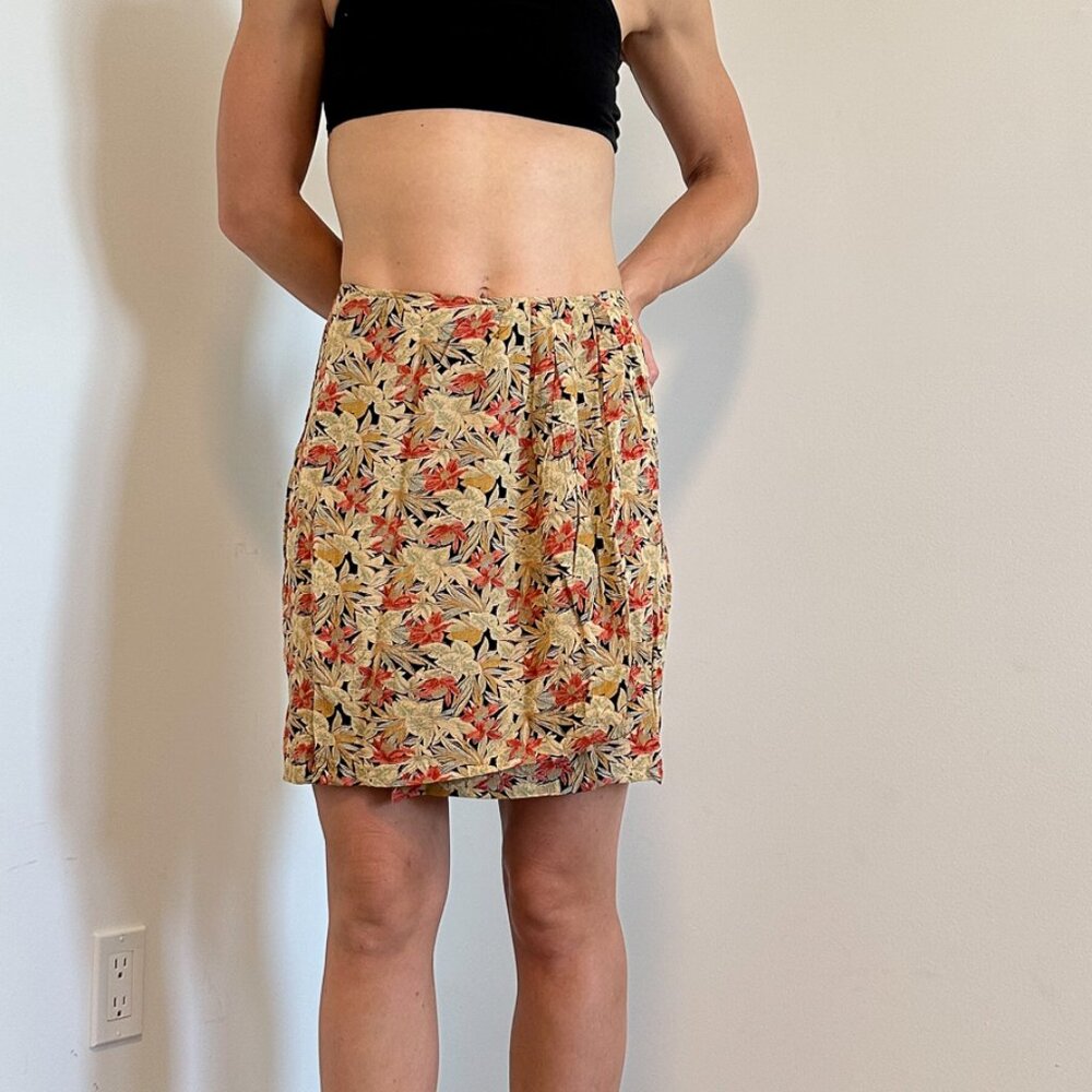 Vintage Dalmys Floral Wrap Skirt Made in Canada